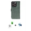 MARSİLYAN™- iPhone 16 Pro Kılıf Siluet Işık Serisi - Siyah 3D Antistatik Seramik Nano Ekran Koruyucu + Raze Metal Kamera Lens - BZ