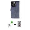 MARSİLYAN™- iPhone 16 Pro Kılıf Siluet Işık Serisi - Siyah Bilvis 3D Mat Cam Ekran Koruyucu + Raze Metal Kamera Lens - BZ