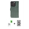 MARSİLYAN™- iPhone 16 Pro Kılıf Siluet Işık Serisi - Siyah Bilvis 3D Mat Cam Ekran Koruyucu + Raze Metal Kamera Lens - BZ