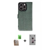MARSİLYAN™- iPhone 16 Pro Kılıf Siluet Işık Serisi - Siyah Bilvis 3D Mat Cam Ekran Koruyucu + Raze Metal Kamera Lens - CLTM