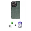 MARSİLYAN™- iPhone 16 Pro Kılıf Siluet Işık Serisi - Siyah Bilvis 5in1 3D Magic Cam Ekran Koruyucu + Raze Metal Kamera Lens - BZ