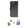 MARSİLYAN™- iPhone 16 Pro Kılıf Siluet Işık Serisi - Siyah Bilvis 5in1 5D Magic Hayalet Cam Ekran Koruyucu + Raze Metal Kamera Lens - CLTM
