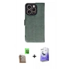 MARSİLYAN™- iPhone 16 Pro Kılıf Siluet Işık Serisi - Siyah Bilvis 5in1 5D Magic Hayalet Cam Ekran Koruyucu + Raze Metal Kamera Lens - CLTM