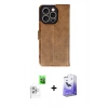 MARSİLYAN™- iPhone 16 Pro Kılıf Siluet Işık Serisi - Siyah Bilvis 5in1 5D Magic Hayalet Cam Ekran Koruyucu + Raze Metal Kamera Lens - BZ