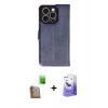 MARSİLYAN™- iPhone 16 Pro Kılıf Siluet Işık Serisi - Siyah Bilvis 5in1 5D Magic Hayalet Cam Ekran Koruyucu + Raze Metal Kamera Lens - CLTM