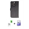 MARSİLYAN™- iPhone 16 Pro Kılıf Siluet Işık Serisi - Siyah Bilvis 5in1 5D Magic Hayalet Cam Ekran Koruyucu + Raze Metal Kamera Lens - BZ