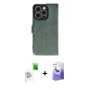 MARSİLYAN™- iPhone 16 Pro Kılıf Siluet Işık Serisi - Siyah Bilvis 5in1 5D Magic Hayalet Cam Ekran Koruyucu + Raze Metal Kamera Lens - BZ