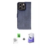 MARSİLYAN™- iPhone 16 Pro Kılıf Siluet Işık Serisi - Siyah Bilvis 5in1 5D Magic Hayalet Cam Ekran Koruyucu + Raze Metal Kamera Lens - BZ