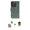 MARSİLYAN™- iPhone 16 Pro Kılıf Siluet Işık Serisi - Siyah Buffer Cam Ekran Koruyucu + Raze Metal Kamera Lens - CLTM