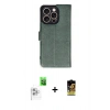MARSİLYAN™- iPhone 16 Pro Kılıf Siluet Işık Serisi - Siyah Buffer Cam Ekran Koruyucu + Raze Metal Kamera Lens - BZ