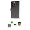 MARSİLYAN™- iPhone 16 Pro Kılıf Siluet Işık Serisi - Siyah Buffer Cam Ekran Koruyucu + Raze Metal Kamera Lens - SH