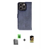 MARSİLYAN™- iPhone 16 Pro Kılıf Siluet Işık Serisi - Siyah Buffer Cam Ekran Koruyucu + Raze Metal Kamera Lens - SH