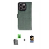 MARSİLYAN™- iPhone 16 Pro Kılıf Siluet Işık Serisi - Siyah Buffer Hayalet Cam Ekran Koruyucu + Raze Metal Kamera Lens - SH