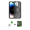 MARSİLYAN™- iPhone 16 Pro Kılıf Siluet Minimal Prime - Şeffaf 360 Full Body Arka Koruyucu + Beyaz Raze Metal Kamera Lens