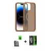 MARSİLYAN™- iPhone 16 Pro Kılıf Siluet Minimal Prime - Şeffaf 360 Full Body Arka Koruyucu + Siyah Raze Metal Kamera Lens