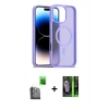 MARSİLYAN™- iPhone 16 Pro Kılıf Siluet Minimal Prime - Şeffaf 360 Full Body Arka Koruyucu + Siyah Raze Metal Kamera Lens