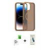 MARSİLYAN™- iPhone 16 Pro Kılıf Siluet Minimal Prime - Şeffaf Pasifik Cam Ekran Koruyucu + Raze Metal Kamera Lens - BZ