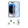 MARSİLYAN™- iPhone 16 Pro Kılıf Siluet Minimal Prime - Şeffaf Pasifik Cam Ekran Koruyucu + Raze Metal Kamera Lens - BZ