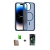 MARSİLYAN™- iPhone 16 Pro Kılıf Siluet Minimal Prime - Siyah 360 Mat Full Body Arka Koruyucu + Raze Metal Kamera Lens - CLTM