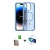 MARSİLYAN™- iPhone 16 Pro Kılıf Siluet Minimal Prime - Siyah 3D Antistatik Cam Ekran Koruyucu + Raze Metal Kamera Lens - CLTM