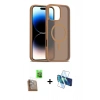 MARSİLYAN™- iPhone 16 Pro Kılıf Siluet Minimal Prime - Siyah 3D Antistatik Cam Ekran Koruyucu + Raze Metal Kamera Lens - CLTM