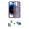 MARSİLYAN™- iPhone 16 Pro Kılıf Siluet Minimal Prime - Siyah 3D Antistatik Cam Ekran Koruyucu + Raze Metal Kamera Lens - CLTM
