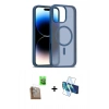 MARSİLYAN™- iPhone 16 Pro Kılıf Siluet Minimal Prime - Siyah 3D Antistatik Cam Ekran Koruyucu + Raze Metal Kamera Lens - CLTM