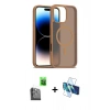 MARSİLYAN™- iPhone 16 Pro Kılıf Siluet Minimal Prime - Siyah 3D Antistatik Cam Ekran Koruyucu + Raze Metal Kamera Lens - SH