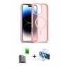 MARSİLYAN™- iPhone 16 Pro Kılıf Siluet Minimal Prime - Siyah 3D Antistatik Cam Ekran Koruyucu + Raze Metal Kamera Lens - SH