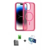 MARSİLYAN™- iPhone 16 Pro Kılıf Siluet Minimal Prime - Siyah 3D Antistatik Cam Ekran Koruyucu + Raze Metal Kamera Lens - SH