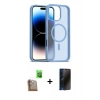 MARSİLYAN™- iPhone 16 Pro Kılıf Siluet Minimal Prime - Siyah 3D Antistatik Hayalet Cam Ekran Koruyucu + Raze Metal Kamera Lens - CLTM