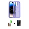 MARSİLYAN™- iPhone 16 Pro Kılıf Siluet Minimal Prime - Siyah 3D Antistatik Hayalet Cam Ekran Koruyucu + Raze Metal Kamera Lens - CLTM