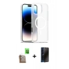 MARSİLYAN™- iPhone 16 Pro Kılıf Siluet Minimal Prime - Siyah 3D Antistatik Hayalet Cam Ekran Koruyucu + Raze Metal Kamera Lens - CLTM