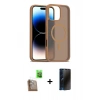 MARSİLYAN™- iPhone 16 Pro Kılıf Siluet Minimal Prime - Siyah 3D Antistatik Hayalet Cam Ekran Koruyucu + Raze Metal Kamera Lens - CLTM