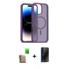 MARSİLYAN™- iPhone 16 Pro Kılıf Siluet Minimal Prime - Siyah 3D Antistatik Hayalet Cam Ekran Koruyucu + Raze Metal Kamera Lens - CLTM