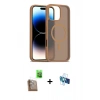 MARSİLYAN™- iPhone 16 Pro Kılıf Siluet Minimal Prime - Siyah 3D Antistatik Seramik Nano Ekran Koruyucu + Raze Metal Kamera Lens - CLTM