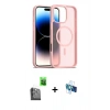 MARSİLYAN™- iPhone 16 Pro Kılıf Siluet Minimal Prime - Siyah 3D Antistatik Seramik Nano Ekran Koruyucu + Raze Metal Kamera Lens - SH