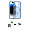 MARSİLYAN™- iPhone 16 Pro Kılıf Siluet Minimal Prime - Siyah 3D Antistatik Seramik Nano Ekran Koruyucu + Raze Metal Kamera Lens - SH
