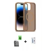 MARSİLYAN™- iPhone 16 Pro Kılıf Siluet Minimal Prime - Siyah Bilvis 0.18mm Plus Cam Ekran Koruyucu + Raze Metal Kamera Lens - SH
