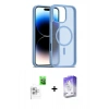 MARSİLYAN™- iPhone 16 Pro Kılıf Siluet Minimal Prime - Siyah Bilvis 5in1 3D Magic Cam Ekran Koruyucu + Raze Metal Kamera Lens - BZ