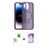 MARSİLYAN™- iPhone 16 Pro Kılıf Siluet Minimal Prime - Siyah Bilvis 5in1 3D Magic Cam Ekran Koruyucu + Raze Metal Kamera Lens - BZ