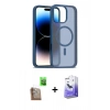 MARSİLYAN™- iPhone 16 Pro Kılıf Siluet Minimal Prime - Siyah Bilvis 5in1 5D Magic Hayalet Cam Ekran Koruyucu + Raze Metal Kamera Lens - CLTM