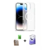 MARSİLYAN™- iPhone 16 Pro Kılıf Siluet Minimal Prime - Siyah Bilvis 5in1 5D Magic Hayalet Cam Ekran Koruyucu + Raze Metal Kamera Lens - CLTM