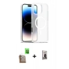MARSİLYAN™- iPhone 16 Pro Kılıf Siluet Minimal Prime - Siyah Bilvis Hayalet Cam Ekran Koruyucu + Raze Metal Kamera Lens - CLTM
