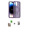 MARSİLYAN™- iPhone 16 Pro Kılıf Siluet Minimal Prime - Siyah Bilvis Hayalet Cam Ekran Koruyucu + Raze Metal Kamera Lens - CLTM