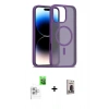 MARSİLYAN™- iPhone 16 Pro Kılıf Siluet Minimal Prime - Siyah Bilvis Hayalet Cam Ekran Koruyucu + Raze Metal Kamera Lens - BZ