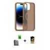 MARSİLYAN™- iPhone 16 Pro Kılıf Siluet Minimal Prime - Siyah Buffer Cam Ekran Koruyucu + Raze Metal Kamera Lens - SH