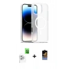 MARSİLYAN™- iPhone 16 Pro Kılıf Siluet Minimal Prime - Siyah Buffer Hayalet Cam Ekran Koruyucu + Raze Metal Kamera Lens - BZ