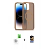 MARSİLYAN™- iPhone 16 Pro Kılıf Siluet Minimal Prime - Siyah Buffer Hayalet Cam Ekran Koruyucu + Raze Metal Kamera Lens - BZ