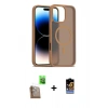 MARSİLYAN™- iPhone 16 Pro Kılıf Siluet Minimal Prime - Siyah Buffer Hayalet Cam Ekran Koruyucu + Raze Metal Kamera Lens - CLTM